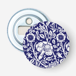 Décapsuleur Art Nouveau Carnation Damask, Navy et Blanc