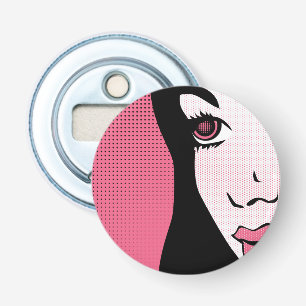 Décapsuleur Art Pop Moderne de Bande Dessinée du Visage Fémini