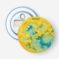 ASHTON ~ Nuances d'Aqua bleu jaune 3D ~