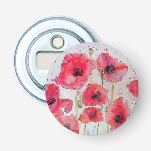 Décapsuleur Assiette de fête en papier motif floral Coquelicot