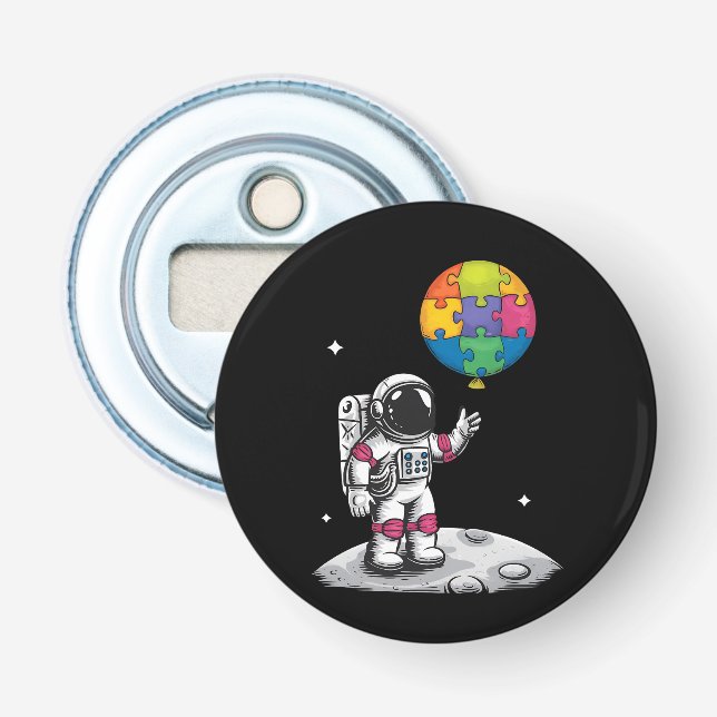 Décapsuleur Astronaute Autiste Ballon Espace Sensibilisation à (Devant)