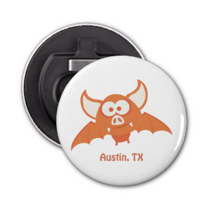 Décapsuleur Austin Texas Cartoon Orange Bat