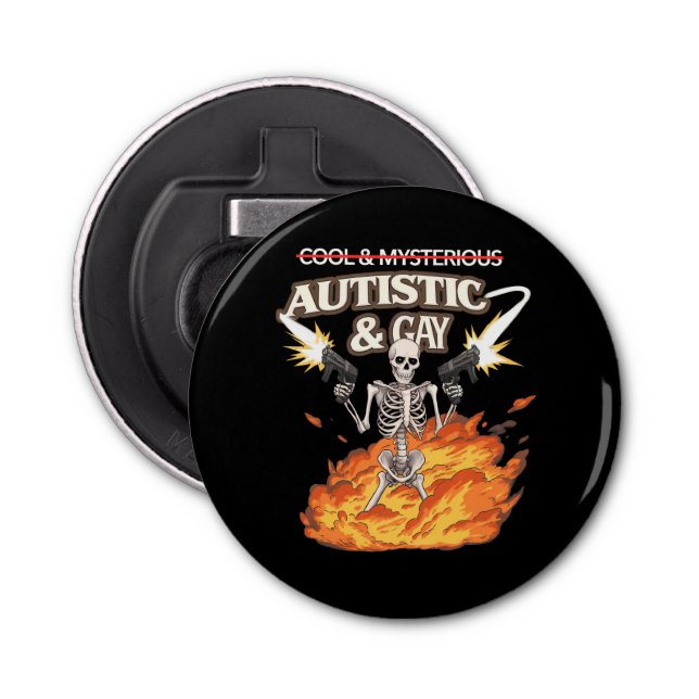 Décapsuleur Autistique et Squelette Gay Sensibilisation sur l' (Devant)