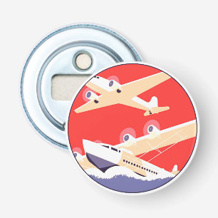 Décapsuleur Avion en vol vintage WPA coloré