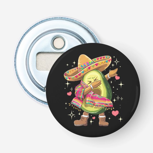 Décapsuleur Avocat Dabbing Cinco De Mayo Drôle Poncho Mexicain (Devant)