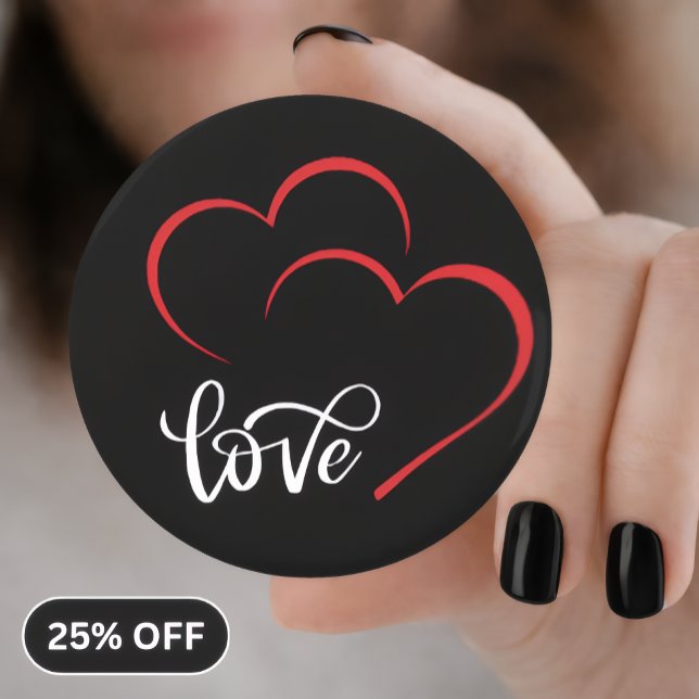 Décapsuleur Badge/Épinglette 'Double Cœur Amour' (Créateur téléchargé)