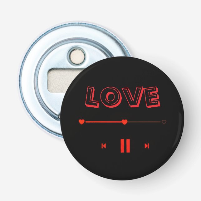 Décapsuleur Badge Romantique de la Saint-Valentin - Joli Bouto (Devant)