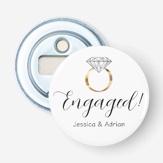 Décapsuleur Bague de fiançailles personnalisée en diamant blan