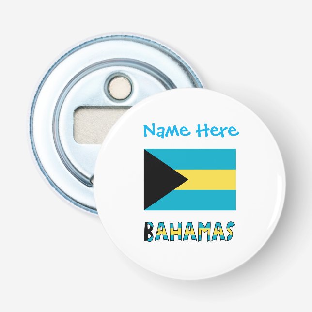 Décapsuleur Bahamas Drapeau bleu Personnalisation (Devant)