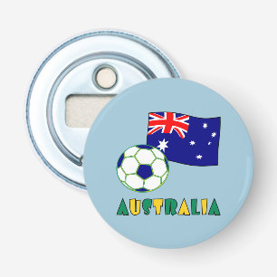 Décapsuleur Balle de football australienne et drapeau sur fond
