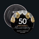 Décapsuleur Ballons du 50e anniversaire du Mariage<br><div class="desc">50e anniversaire du Mariage merci de garder des cadeaux de saké. Faux parties scintillant.</div>
