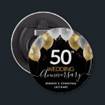 Décapsuleur Ballons du 50e anniversaire du Mariage<br><div class="desc">50e anniversaire du Mariage merci de garder des cadeaux de saké. Faux parties scintillant.</div>
