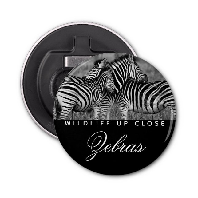 Décapsuleur Bande animale Noir Blanc Faune Fermer (Devant)