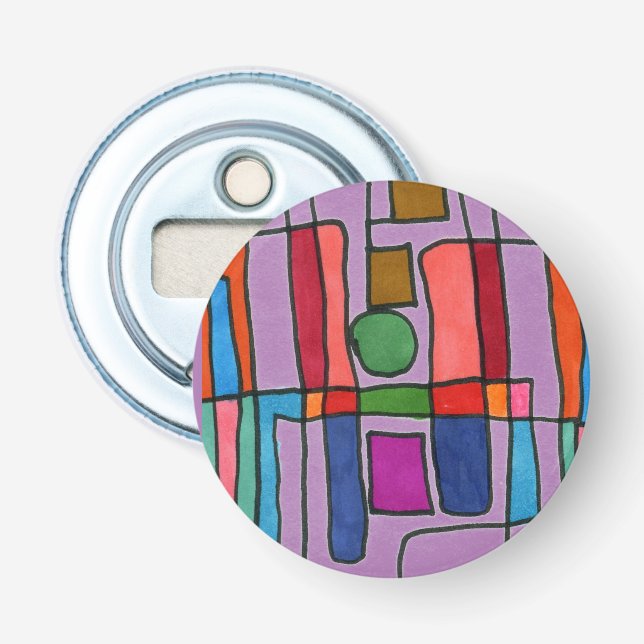 Décapsuleur Bandes rectangulaires chaudes et cool avec accent  (Devant)