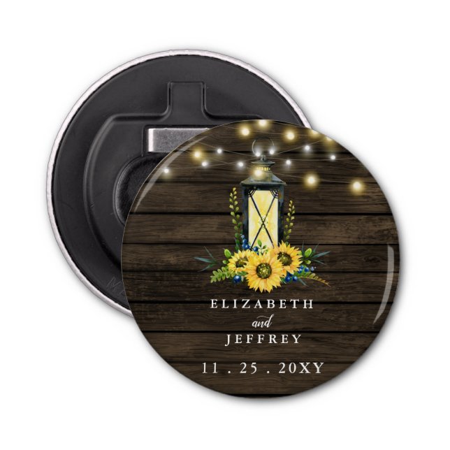 Décapsuleur Barre Bois Chaîne Lumières Mariage (Devant)