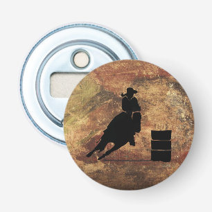 Décapsuleur Barrel Racing Girl Silhouette on a Grunge Texture