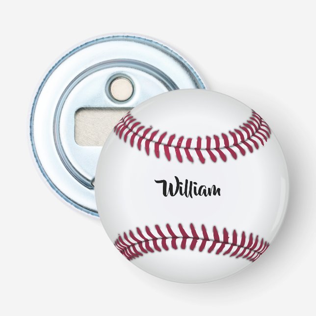 Décapsuleur Baseball avec nom personnalisé (Devant)