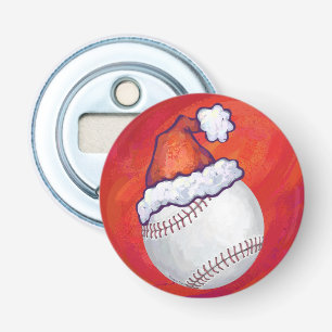 Décapsuleur Baseball avec Santa Hat sur Rouge