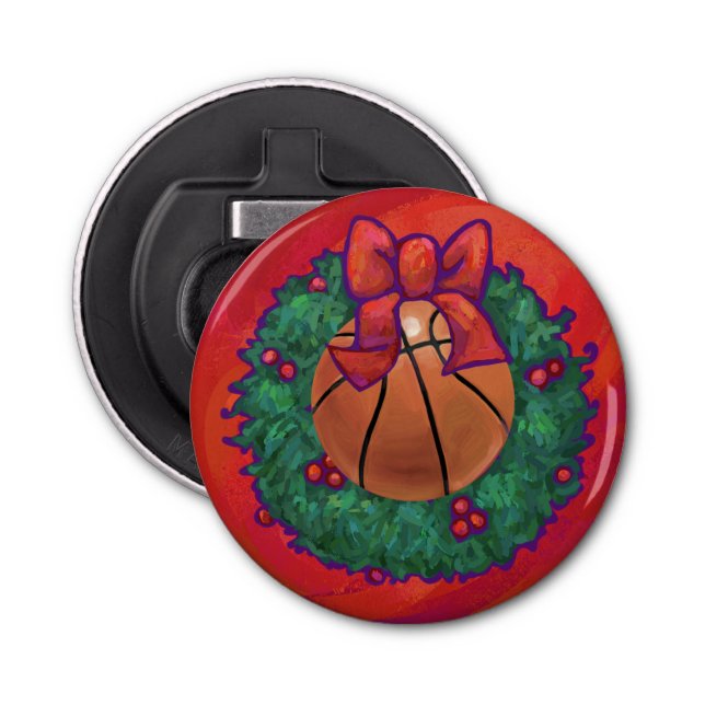 Décapsuleur Basket-ball à l'intérieur de la couronne de Noël (Devant)