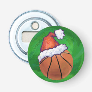 Décapsuleur Basket-ball de Santa Hat sur Green