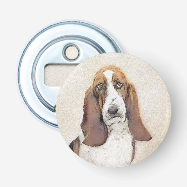 Décapsuleur Basset Hound Peinture - Cute Original Chien Art (Devant)
