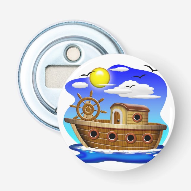 Décapsuleur Bateau de pêche dessin animé  (Devant)