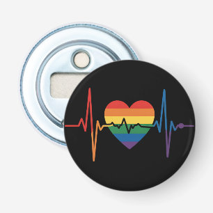 Décapsuleur Battements de cœur LGBTQ Fierté du cœur Gay Lesbie
