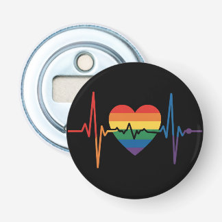 Décapsuleur Battements de cœur LGBTQ Fierté du cœur Gay Lesbie