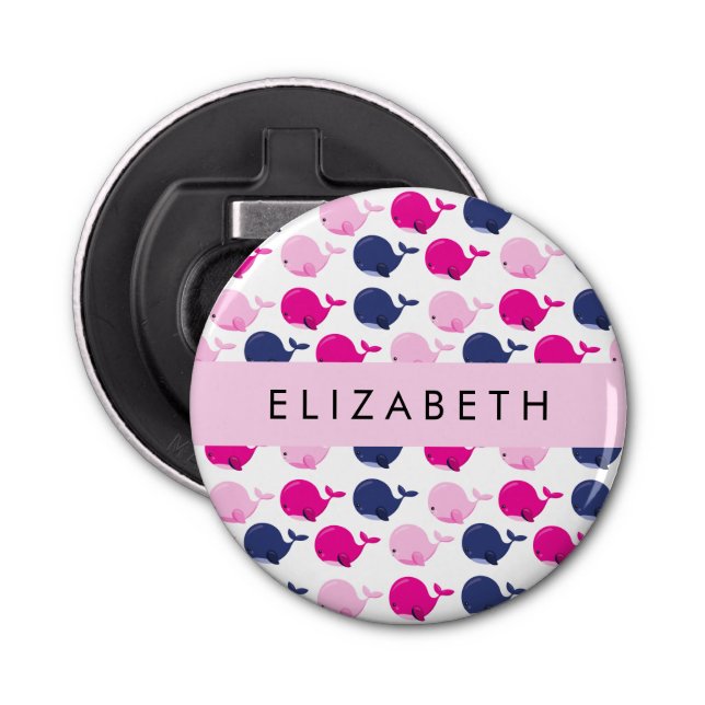 Décapsuleur Beaux Baleines, Motif De Baleines, Votre Nom (Devant)