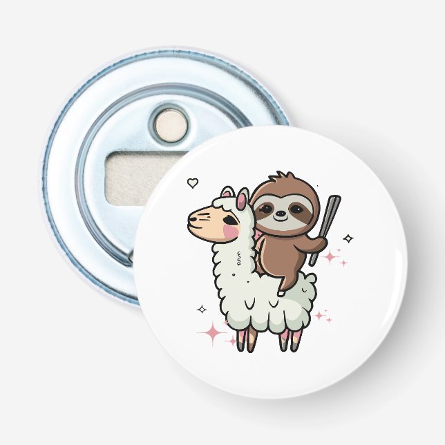 Décapsuleur Bébé paresseux et lama mignons  (Devant)