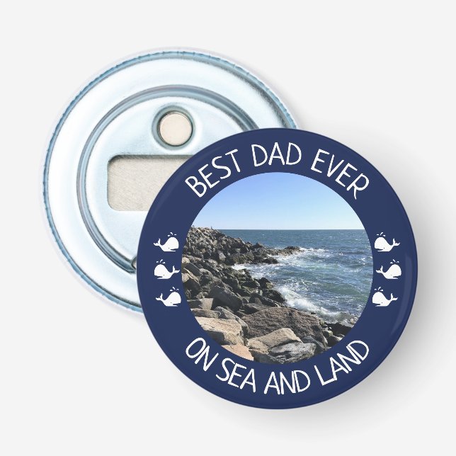 Décapsuleur Best Dad Ever Blue Ocean Photo (Devant)