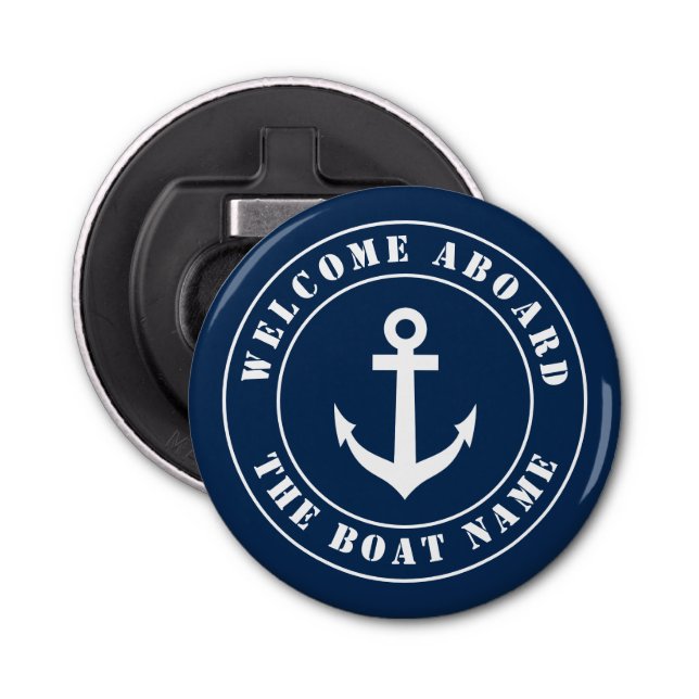 Décapsuleur Bienvenue à bord du bateau personnalisé nom bière  (Devant)