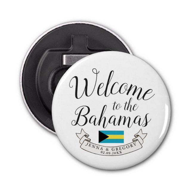 Décapsuleur Bienvenue aux Bahamas | Personnalisation du mariag (Devant)