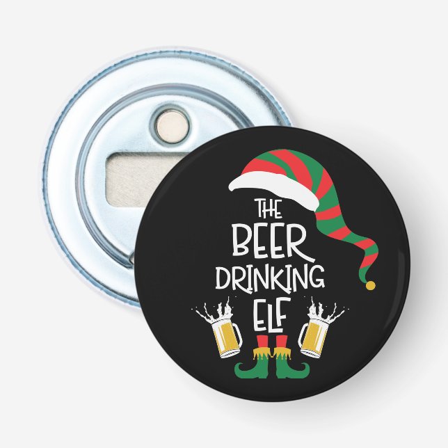 Décapsuleur Bière Noël Elf drôle Typographie personnalisée (Devant)