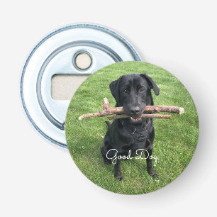 Décapsuleur Black Lab avec deux bâtons Photo et nom du chien
