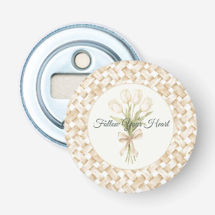 Décapsuleur Blanc Crème Tressé Panier Faux  