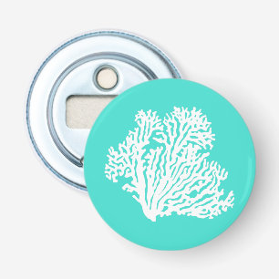 Décapsuleur Blanc Sur Le Corail Turquoise Coastère Décor