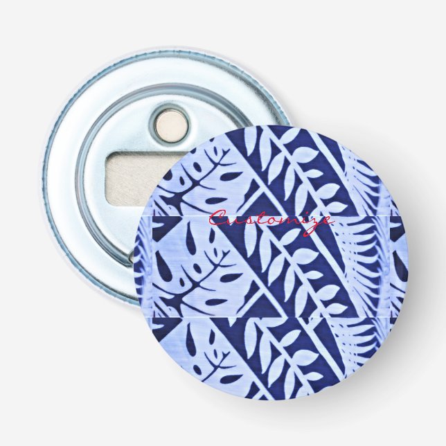 Décapsuleur Bleu blanc Feuille Motif Thunder_Cove (Devant)