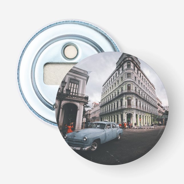 Décapsuleur Bleu Classic Vintage Car Cityscape (Devant)