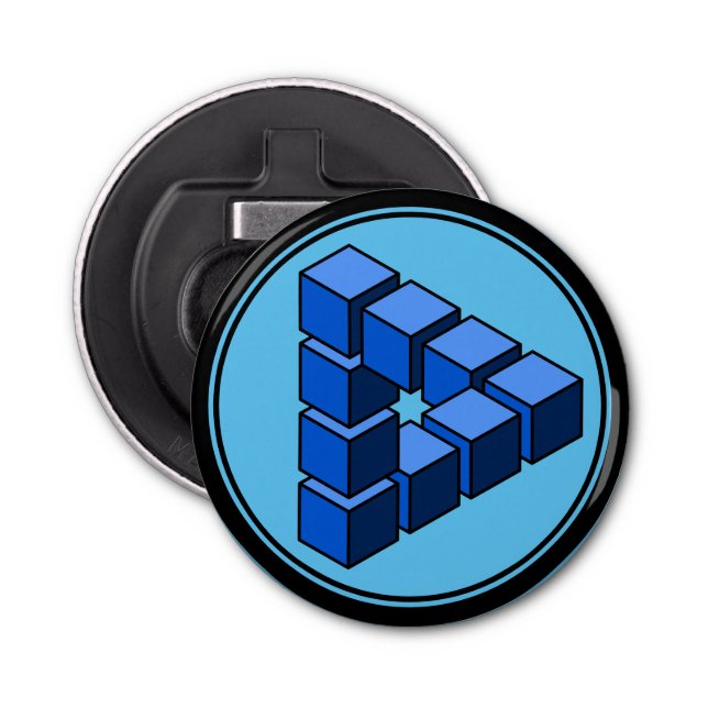 Décapsuleur Blocs Funny Bleu noir Impossible Triangle (Devant)