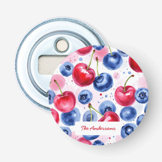 Décapsuleur Blue Red Fruit Nourriture Aquarelle Berry Cherry