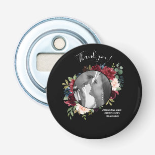 Décapsuleur Blush Bourgogne Photo Floral Mariage élégant