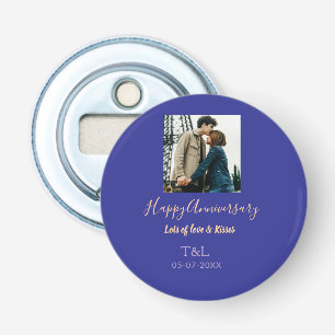 Décapsuleur Boho moderne heureux anniversaire ajouter nom bleu