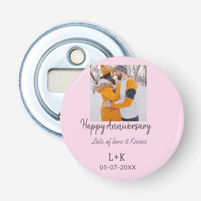 Décapsuleur Boho moderne heureux anniversaire ajouter nom date (Devant)