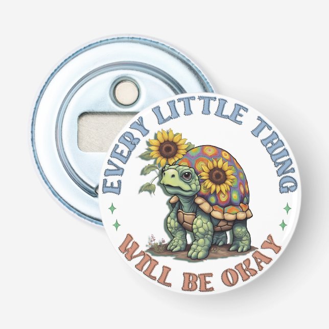 Décapsuleur Boho Tortue Chaque petite chose positivité Hippie  (Devant)