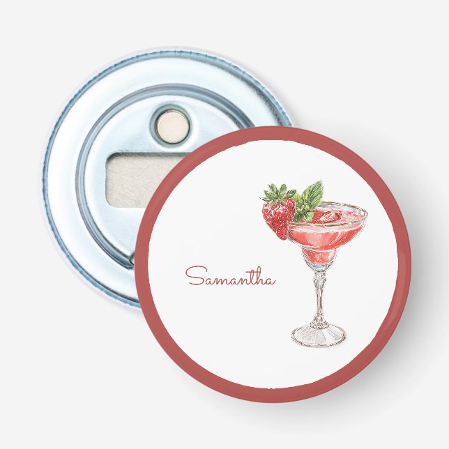 Décapsuleur Boisson Cocktail aux Fraises Rouge Blanc (Devant)