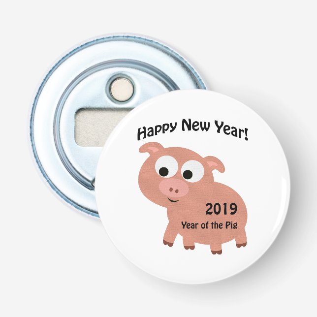 Décapsuleur Bonne année 2019 ans du porc (Devant)
