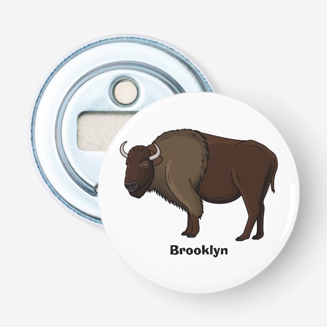 Décapsuleur Bonne illustration de bison américain (Devant)