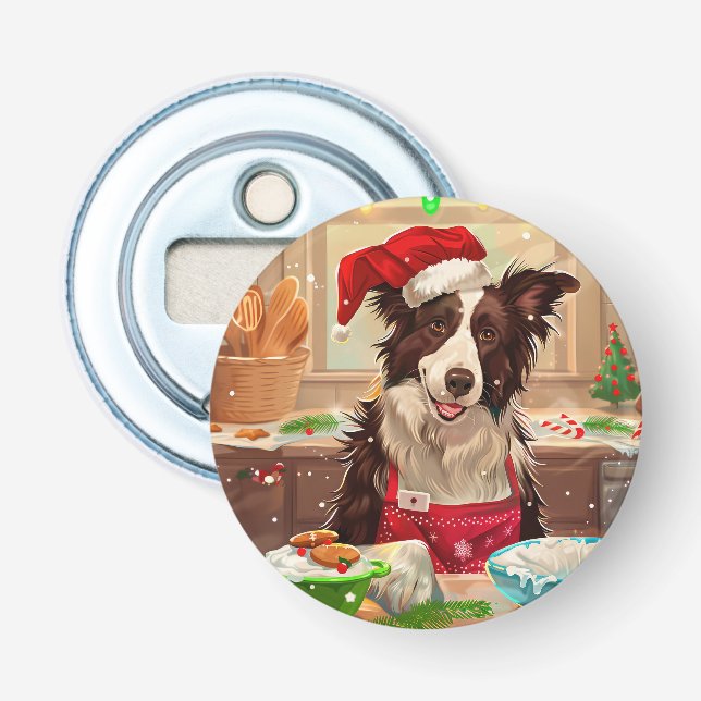 Décapsuleur Border Collie Fait des Gâteaux pour les Fêtes : No (Devant)