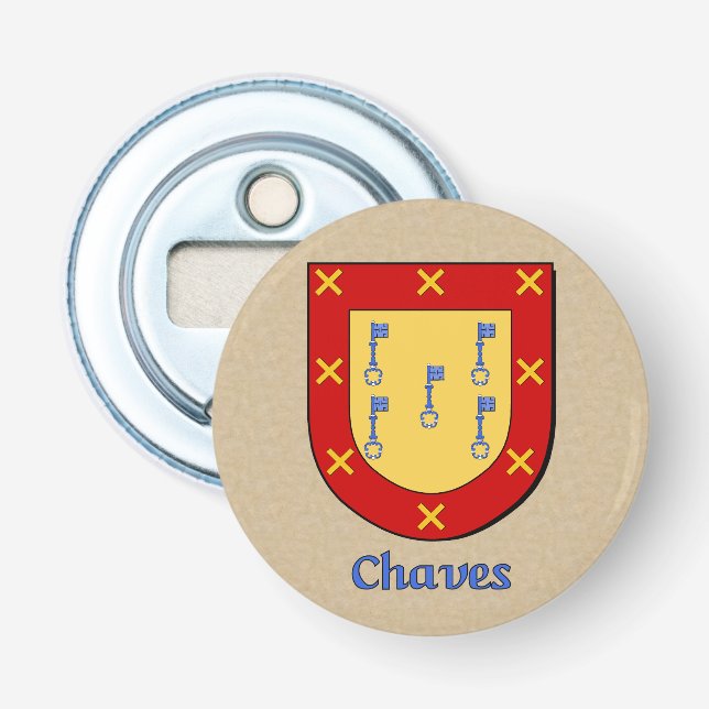Décapsuleur Bouclier d'armes historique de Chaves (Devant)
